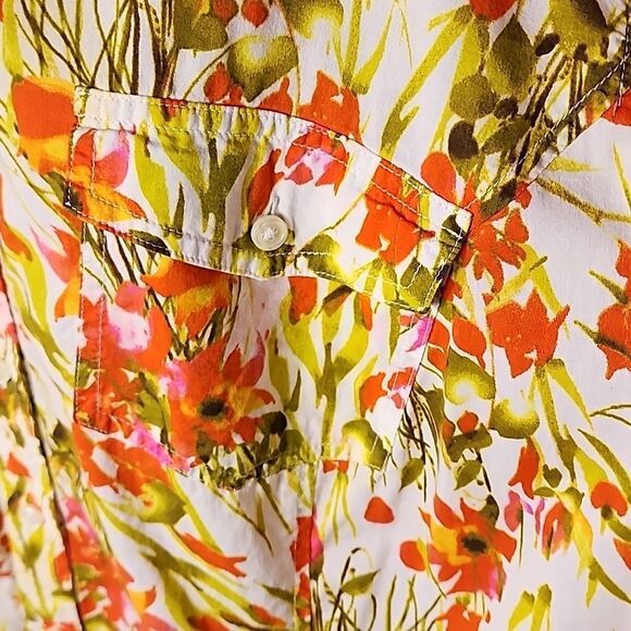 Floral Splash Size 3X Jones New York Button-Up Blouse - Picture 5 of 8